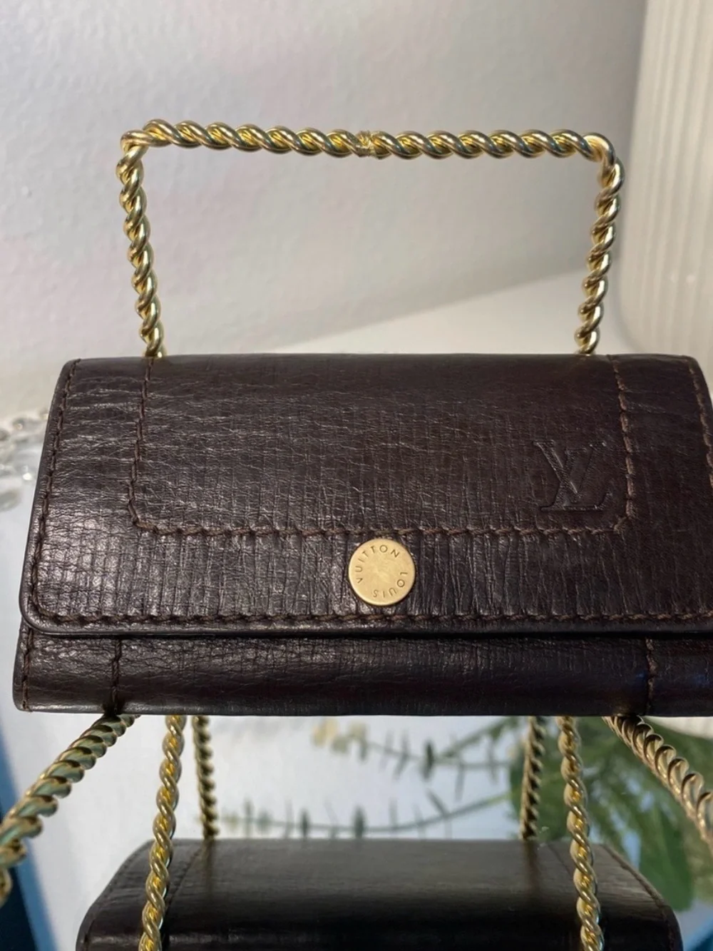 Final Price Mens Louis Vuitton Utah Leather 4 Ring Key Case
